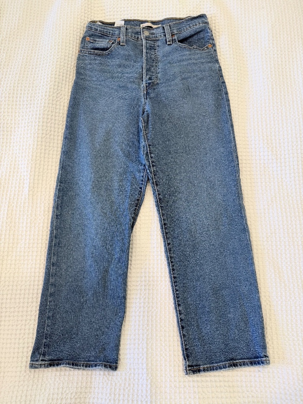 Levi's Ribcage Straight Ankle Jeans Medium Wash W29 L27 EUC